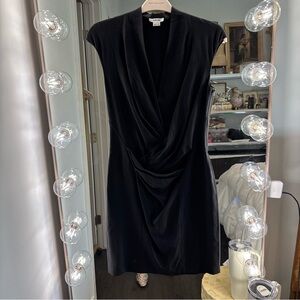 Helmut Lang Black Draped Mini Dress
